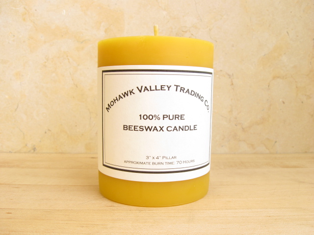 100% Pure Beeswax Pillar Candle - 3" x 4"