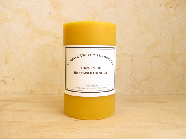 100% Pure Beeswax Pillar Candle - 3" x 5"