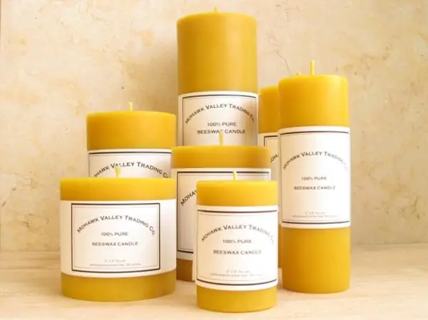 Mohawk Valley Trading Company Beeswax Pillar Candles